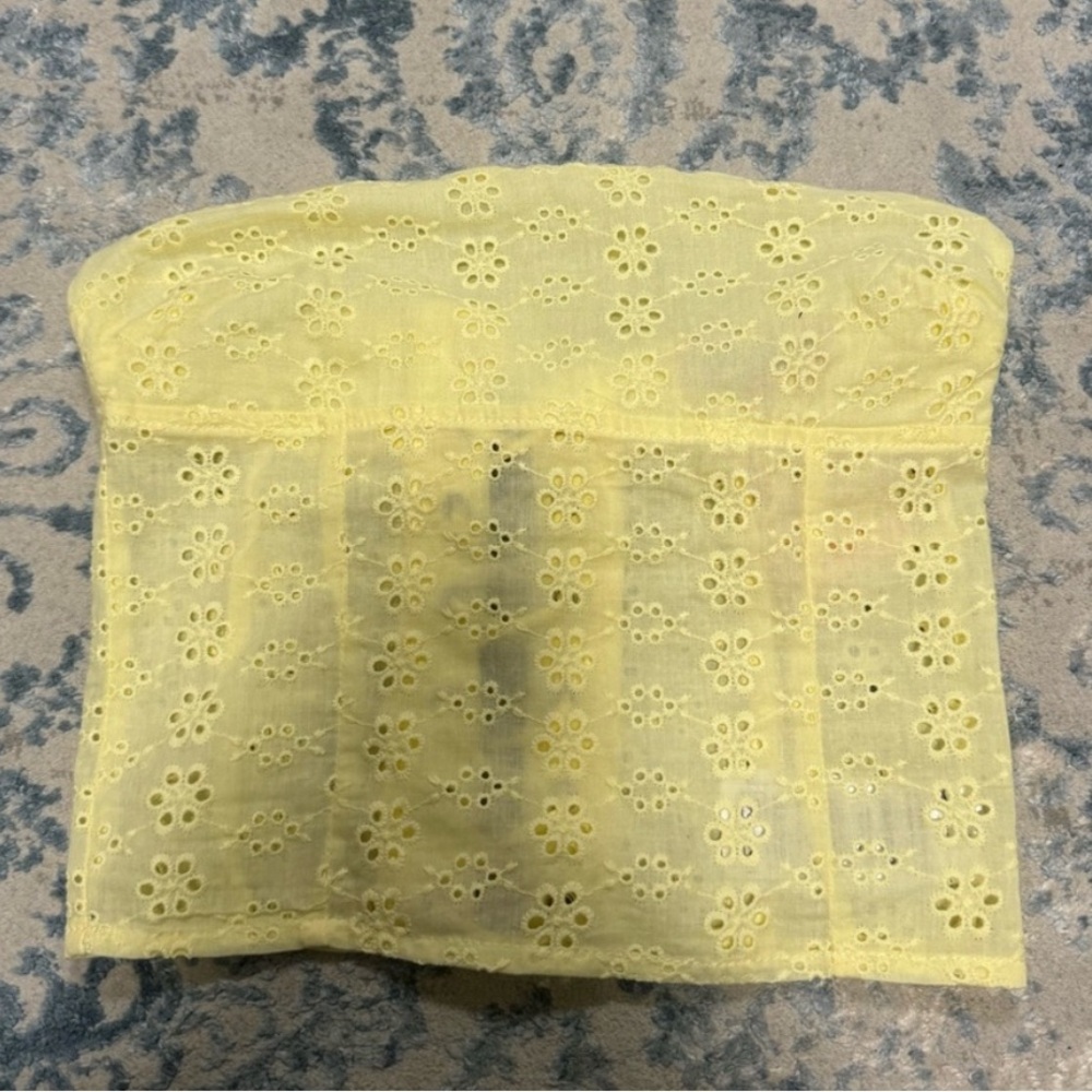 Edikted Yellow Eyelet Tube Top